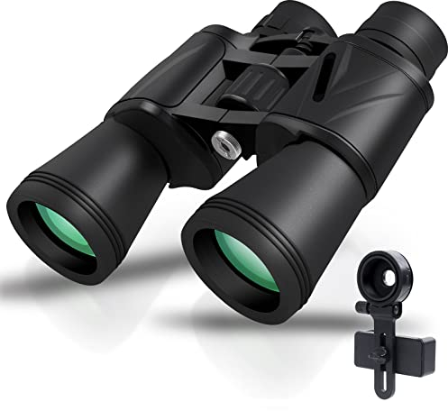 Umitive Fernglas 10x50, HD Fernglas Erwachsene für Vogelbeobachtung, Wandern, Jagd, Sightseeing, FMC-Linse große Vergrößerung, Feldstecher inkl Tragetasche, Tragegurt, Smartphone-Adapter
