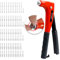 CCLIFE Pinze per rivettare con teste a cambio rapido Set di 100 rivetti a nucleo 2,4mm 3,2mm 4,0mm 4,8mm
