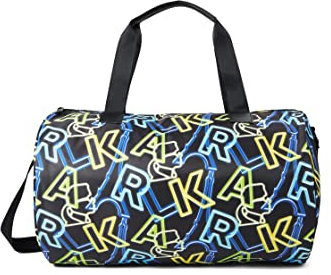 KARL LAGERFELD Damen Amour Duffle Satchel, Schwarz/Neon