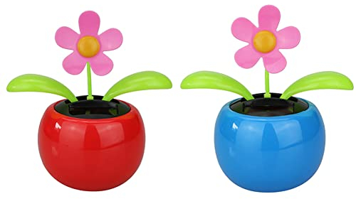Surakey 2 Stück Wackelfigur Blume,Solarbetriebene Solar Tanzende Blume,Auto Armaturenbrett Dekoration Ornamente,Solarblume Wackelblume,Solar Solarbetriebene Wackelblume Für Auto Haus Oder Büro