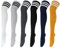 6 Pairs Knee High Sock Women Over Knee Thigh Socks Casual High Stockings Long Boot Stocking Leg Warmer High Socks Casual Girls Ladies for Daily Wear Cosplay Ginger Yellow Black Gray Stripe