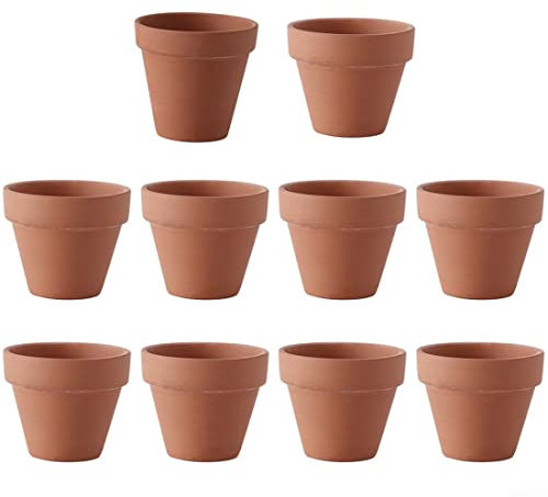 Lot de 10 pots de fleurs en terre cuite pour chambre d'enfant, , poterie, décoration de bureau, 8 x 8 cm