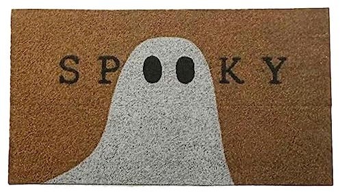 Melody Jane Dolls House Halloween Door Mat Spooky Ghost Porch Hall Step 1:12 Printed Card