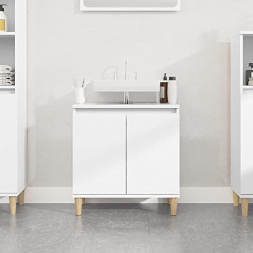 ZQQLVOO Bodenstehender Schrank Badmöbel für den Waschtisch Waschbeckenunterschrank Weiß 58x33x60 cm Holzwerkstoff für Badezimmer, Waschraum, Hotel, Wohnmöbel