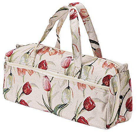 Tricot à Tricoter étui à Aiguilles Coton et Lin Tissus Ménagers Tricot Stockage Pull tissé Bager (jacquard roses)