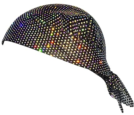 Aznever Glitzerndes Pailletten-Kopftuch - Frauen Kopftuch Disco Zubehör Stirnband - Dehnbares Haarband für Disco-, Kostü, Ball und Abschlussball