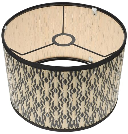 Baluue Vintage-Pendellampenschirm E27 Bambus-Lampenschirm Gemeinsame Schnittstelle Deckenleuchte Heim- Schlafsaal- Und Hoteldekoration 30X20CM