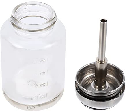 POPETPOP Bouteille Pompe À Pression 100 Ml En Verre Transparent Pour Distributeur D'Alcool Et Liquides CosméTiques Portable Et Anti-Fuite