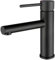 VALAZ Grifo Lavabo Negro Mate | Grifo Monomando Lavabo, Apertura en Frío, Agua Fría y Caliente, Ahorro de Agua | Instalación Facil | Latón, Inoxidable, Elegante, Redondo, Caño Recto, Serie Nansa