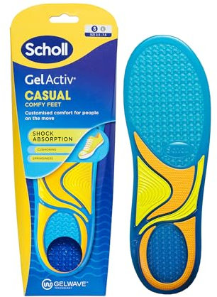 Scholl GelActiv Casual Insoles for Women, All Day Comfortable Feet, Memory Foam Cushioning and GelWave Technology, UK Size 3.5-7.5