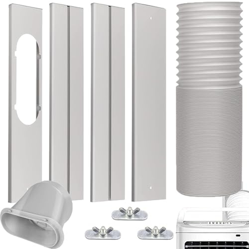 Nihoney Fensterlüftungs-Kit für tragbare Klimaanlage mit 15cm Abluftschlauch, Universal Tragbare AC Fensterdichtung Set, Einstellbare Abgasschlauch 150cm lang für