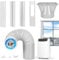 Nihoney Portable AC Window Vent Kit with 5.9 Exhaust Hose Universal Portable Air Conditioner Window Seal Kit Adjustable 59 Inch Length Exhaust Hose for Sliding Horizontal&Vertical Windows