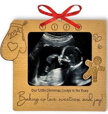 Heart's Sign Baby Scan Bauble 2024 | Bump's First Christmas Baby Photo Scan Gifts | Mum To Be Gift | Pregnancy Announcement