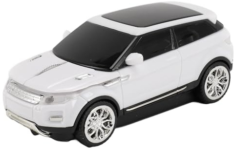Topiky Kabellose Auto Maus, Sportwagen förmige Computermaus mit USB Empfänger, 1600 DPI, 2,4 GHz Kabellose Maus für Laptop (White)