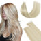 FUOTONBUTY Tape Extensions Echthaar Doppelt Genäht, Balayage Goldblond bis Hellblond Tape in Extensions Echthaar, 20 Stück 40g Invisible Tape Extensions, Tape on Extension Echthaar 30cm