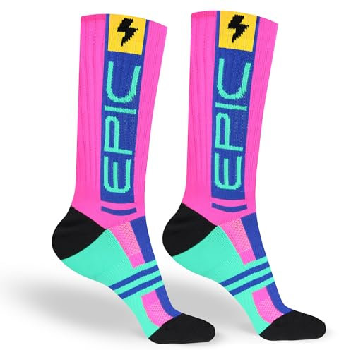 Calzini sportivi uomo e donna - Calzini adatti per corsa, ciclismo, paddle e fitness - Design ergonomico per il tuo esercizio e gli allenamenti quotidiani, Epic Rosa, 43-46