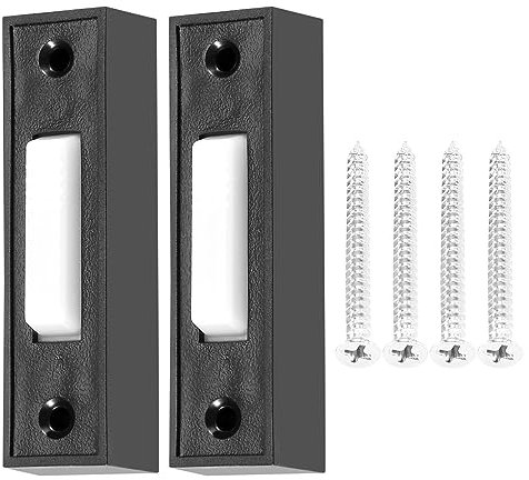 Yopeissn 2 unidades Universal Garaje Hornner Interruptor 41A4166 iluminado en la pared montado en la pared botón negro acabado con centro blanco