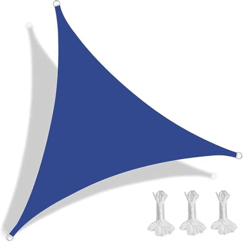 Vela ombreggiante Triangolare da Giardino Impermeabile 7,4x7,4x7,4m Vele ombreggianti Antipolvere e Antivento Tettoia per pergola Coperture per terrazza Cortile Area Giochi Piscina,Blu Navy
