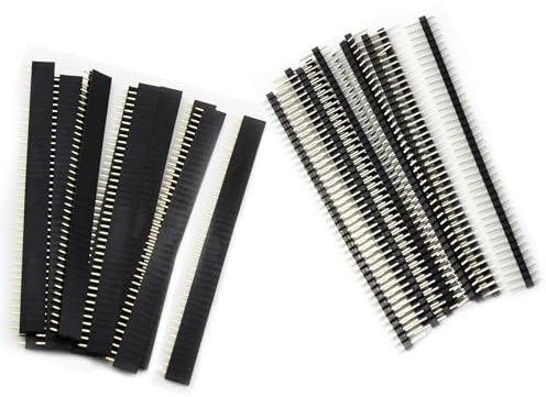 50 unidades de 2,54 mm Breakaway Platine 40 Pin Header macho y hembra Conector de pines PCB Soldadura Conector Soldadura Pins Agujeros Placa de Cuadrícula para Arduino Prototipo Shield