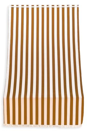Wintem Tenda da Sole per Esterno Righe Marroni con Anelli h 300x140 cm -Tende da Sole per Esterni Rimovibili in Poliestere - Tendone Balcone Esterno Parasole per Giardino e Gazebo