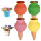 NAROSEBE 4 Pcs Arrosage Goutte à Goutte en Terre Cuite, Cône Arrosage Argile 105ml, Arrosage Automatique Intérieur avec Reservoir, Arrosage Plante Vacances, pour Plants Fleurs Pot Maison Balcon