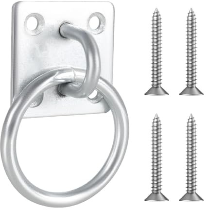 DONGKER Horses Tie Ring Plate,Wall Mounted Horse Hitching Ring with 4 PCS Fixing Screws for Horse Stall Stable Tack Room Barn