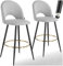 TecTake® Lot de 2 Tabouret Bar Aspect Velours Chaise de Bar avec Repose-Pieds Chaise Haute Cuisine pour îlot Central H110cm Rembourrée avec Dossier Tabouret Haut Cuisine comptoir Bar
