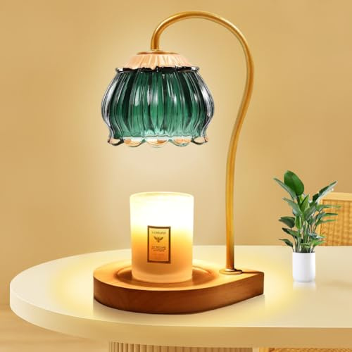 Atrosteve Lampada scalda candela a luce soffusa con timer, lampada candela elettrica con 2 lampadine, Lampada scaldacandele per decorazione casa camera da letto