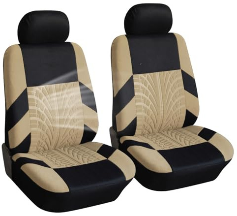 WEDSLK Autositzbezüge Set für BMW Mini Cooper S R50 R52 R53 R55 R56 R57 R58 R59 R61, Auto-Schonbezüge, Autositzbezug, Autositzschoner Innenraum, Auto Sitzbezüge Set, Autozubehör,2 Seats-Beige