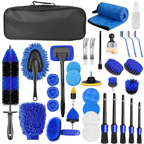 36 Stück Auto Reinigungsset, Autopflege Set,Auto Reinigungsset Komplett für Innenraum und Außenfläche,Auto Detailing Pinsel Auto Waschset,Auto Reinigungsset für Lüftungsschlitz,Räder,Haushaltsflächen