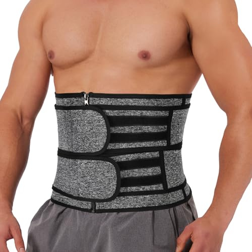 SLIMBELLE Bauchweggürtel Neopren Damen Herren Sweat Belt Waist Trainer | Dieser Neopren Schweißgürtel fördert Fettverbrennung, sitzt dank Außengurt bequem und hat Stäbe für bessere Haltung.