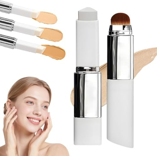 Facelove Foundation Stick mit Pinsel-2026 facelove Farbwechselnder Concealer Foundation-duo langanhaltend, Für makellose Haut (Natural)
