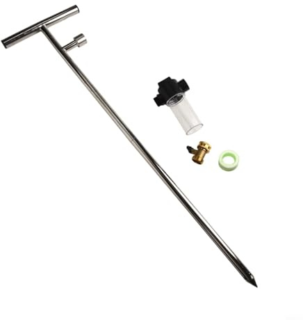 TONIXY Wurzelfutterstation aus Edelstahl mit 81,3 cm Tiefe für Bäume, Sträucher, Rosen, tiefes Bewässerungswerkzeug mit Düngerflasche und Absperrventil für Gartenpflege