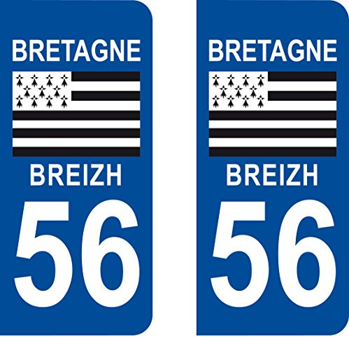 Safimes Aufkleber für Nummernschild, Departement 56 Morbihan