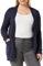 Vila Clothes Damen VIRIL L/S Open Knit Cardigan-NOOS Strickjacke, Total Eclipse (Melange), 38 (Herstellergröße: M)