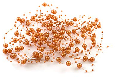 Creativery Perlengirlande 5St. x 1,3m Perlenband Perlenkette Tischdeko Perlenschnur Farbauswahl: Kupfer 785
