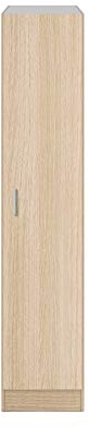 Dmora - 1-Tür Mehrzweckschrank Clearwater, Hilfsschrank, Schuhschrank mit Regalen, Vertikales Schuhregal, 37x37h180 cm, Eiche