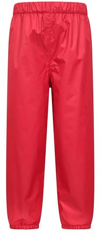 Mountain Warehouse Waterproof Fleece Lined Kids Trousers - Breathable Girls & Boys Pants, Taped Seams, Warm - for Walking, Travelling, Hiking Red Kids Size 9-10 Years