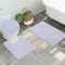 Luxury Home Collection 3-teiliges super weiches Shaggy Chenille Badteppich-Set, rutschfest, Badematte, WC-Deckelbezug (weiß)