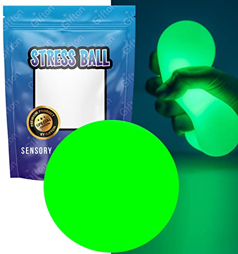 Gifton – Neon Leuchtender Stressabbau-Ball ADHS Angsttherapie Geschenk für Jungen Mädchen Männer Frauen Teenager und Kinder lustiges Geburtstagsgeschenk Weihnachtsstrumpffüller Anti-Stress-Spielzeug