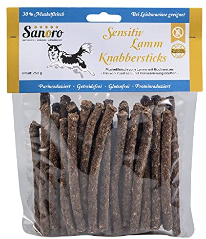 Knabbersticks Sensitiv Lamm - 250g - geeignet für Hunde mit Leishmaniose, purinarm