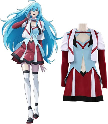 JOJO STYLE Cosplay Costume Anime Vivy Fluorite Eye'S Song Anime Uniform Cosplay Manga Carnival Costume Cosplay Uniform Outfits Including Top + Clothes + Sleeves + Short Skirt,Red,XL