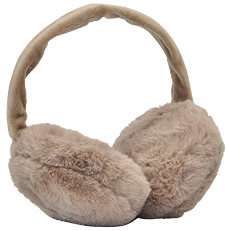 SwirlColor Ohrenwärmer Damen Faltbare Ohrenschützer Winter Weiche Plüsch Ohrwärmer für Herren Frauen (Khaki)
