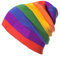 Outdoor-Regenbogen-Ski-Mütze-Hut Regenbogen-Winter-Ski-Hut warme Schädel-Kappe Rainbow Strickmütze, Regenbogen-Mütze, Damenkappe Dicke gestrickte Reitmütze für Männer Frauen 1pc