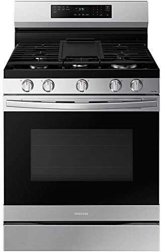 Samsung 6.0 Cu. Ft. Smart Freestanding Gas Range with No Pre-heat Air Fry & Convection, Stainless Steel, NX60A6511SS/AA