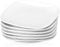 LOVECASA Dessertteller Set Porzellan, 6-teilig Kuchenteller, quadratisch mit abgerundeten Ecken Form, Tafelservice porzellan, Flachteller für Frühstück, 19 x 19 x H 2,5 cm, weiße Farbe