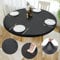 Rinpon Double Fitted PU Runde Tischdecke, Anti-Tear Wischbare Elastische, Soft-Touch, Wasserdichte Ölbeständige (Schwarz, 45-48 Rund)