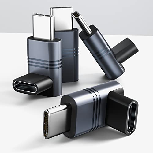 UseBean Adaptateur USB C à Angle Droit 90 Degrés, (Lot de 4) USB Type-C 3.2 Gen2 Mâle vers Femelle PD 240W 20Gbps 4K Vidéo Connecteur, Compatible avec iPhone 16 15 MacBook Pro iPad Pro Galaxy S25