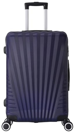 Valise Grande Taille 75cm – Bagage Soute XL 94L ABS Léger et Résistant – 4 Roues Doubles 360° Silencieuses – Cadenas 3 Chiffres – Bleu Marine – TROLLEY ADC – Collection Elegance