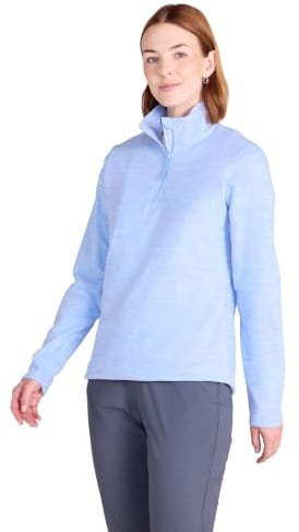 Mountain Warehouse Snowdon Melange Fleece-Pullover Damen - dünner, Warmer Winter-Pullover aus Fleece für Damen zum Laufen, Wandern, Joggen und für Sport und Outdoor Kornblume Damengröße EU 46